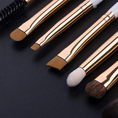 11 Pcs UNIMEIX White Eye Makeup Brushes, Pearl Black Eyeshadow Makeup Brushes Set