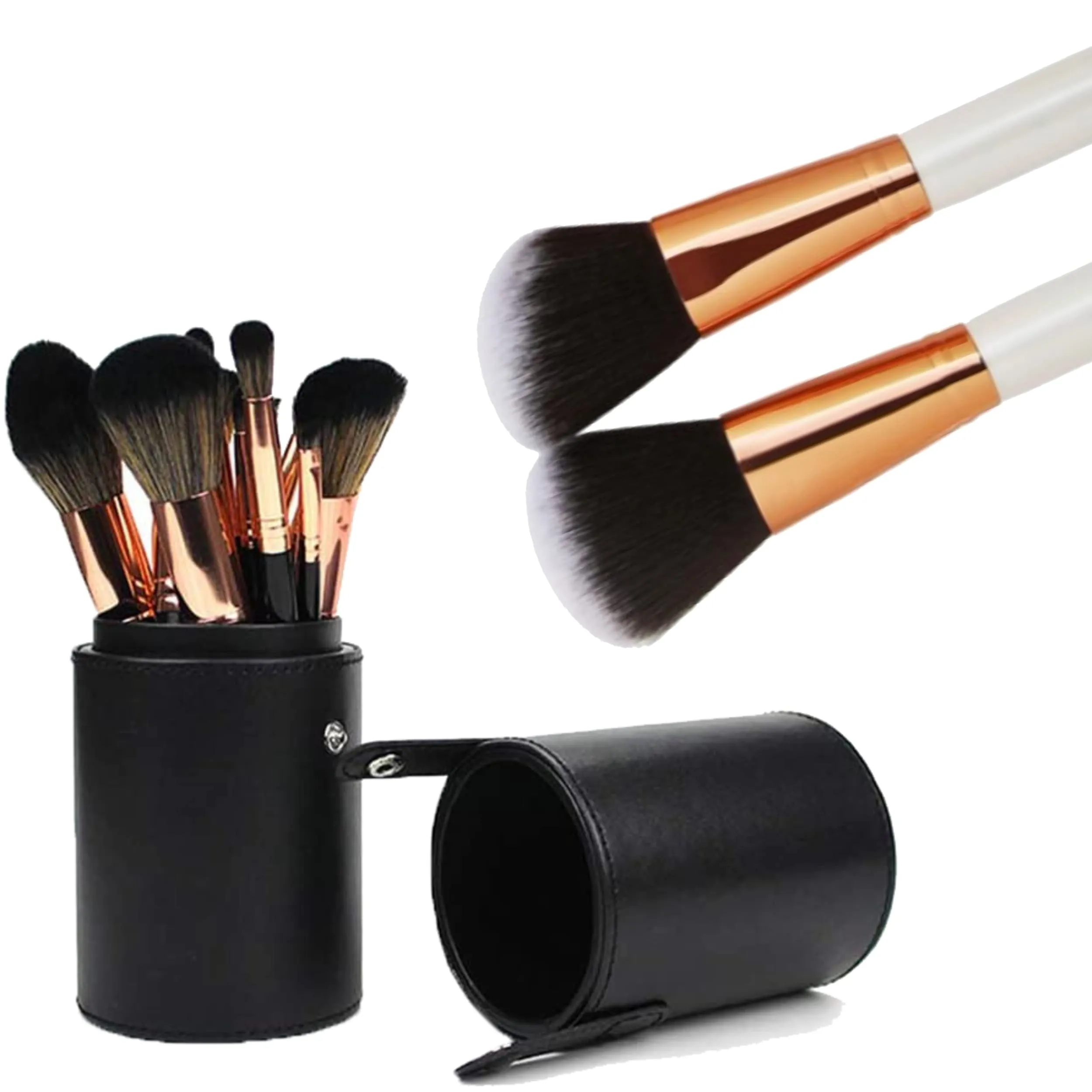 12 Pcs Makeup Brushes Set with Holder, Make Up Brush Set with Case - White