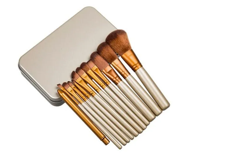 12pc Bronze Makeup Brush Set