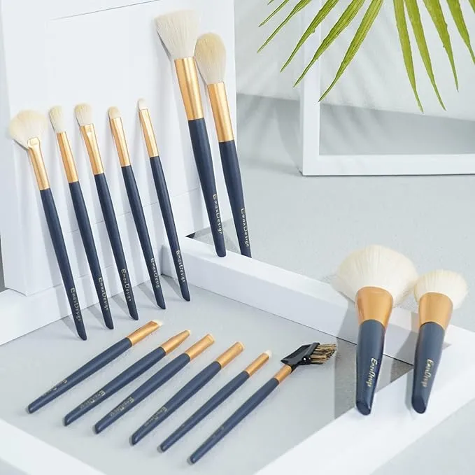 15 Pcs EmaxDesign Makeup Brush Set, Professional Makeup Brush, Premium Synthetic Cosmetic Brushes