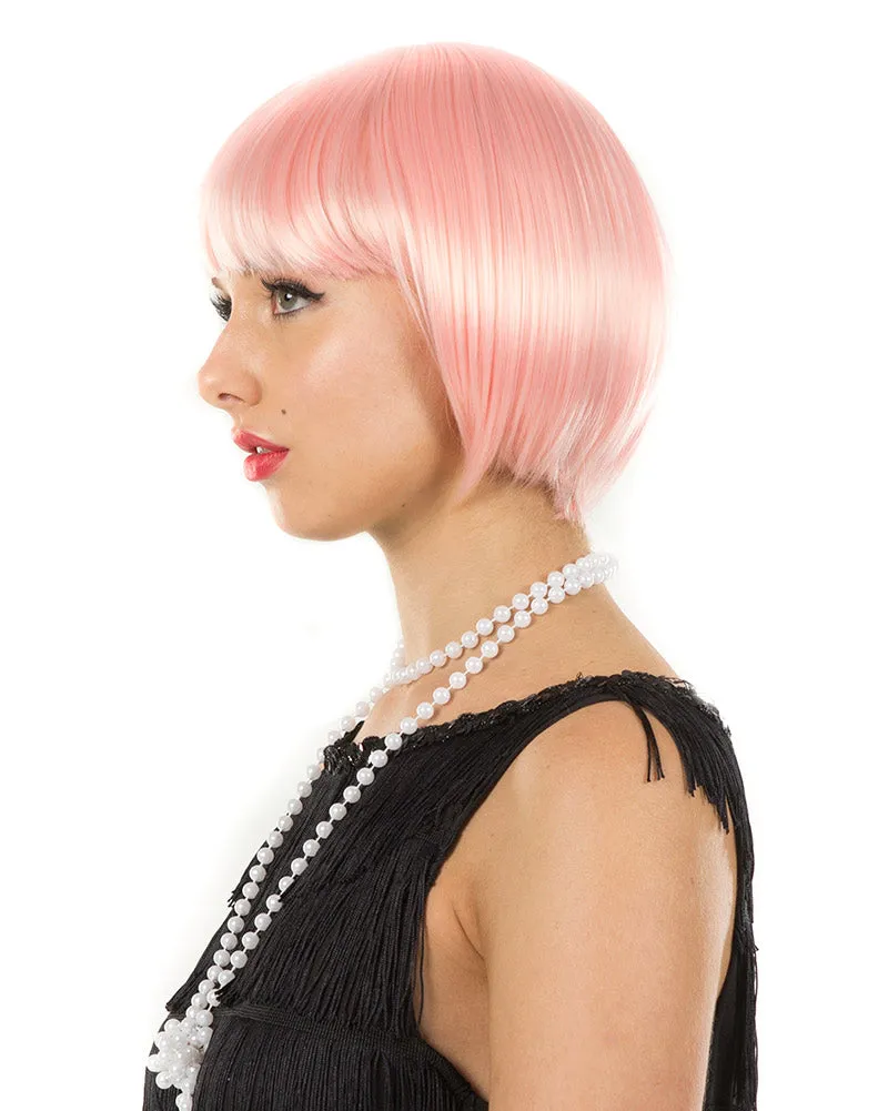 1920s Flapper Deluxe Pastel Pink Bob Wig