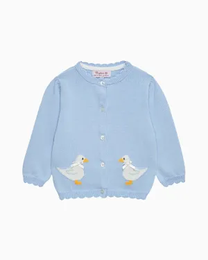 Baby Duck Cardigan in Cornflower Blue