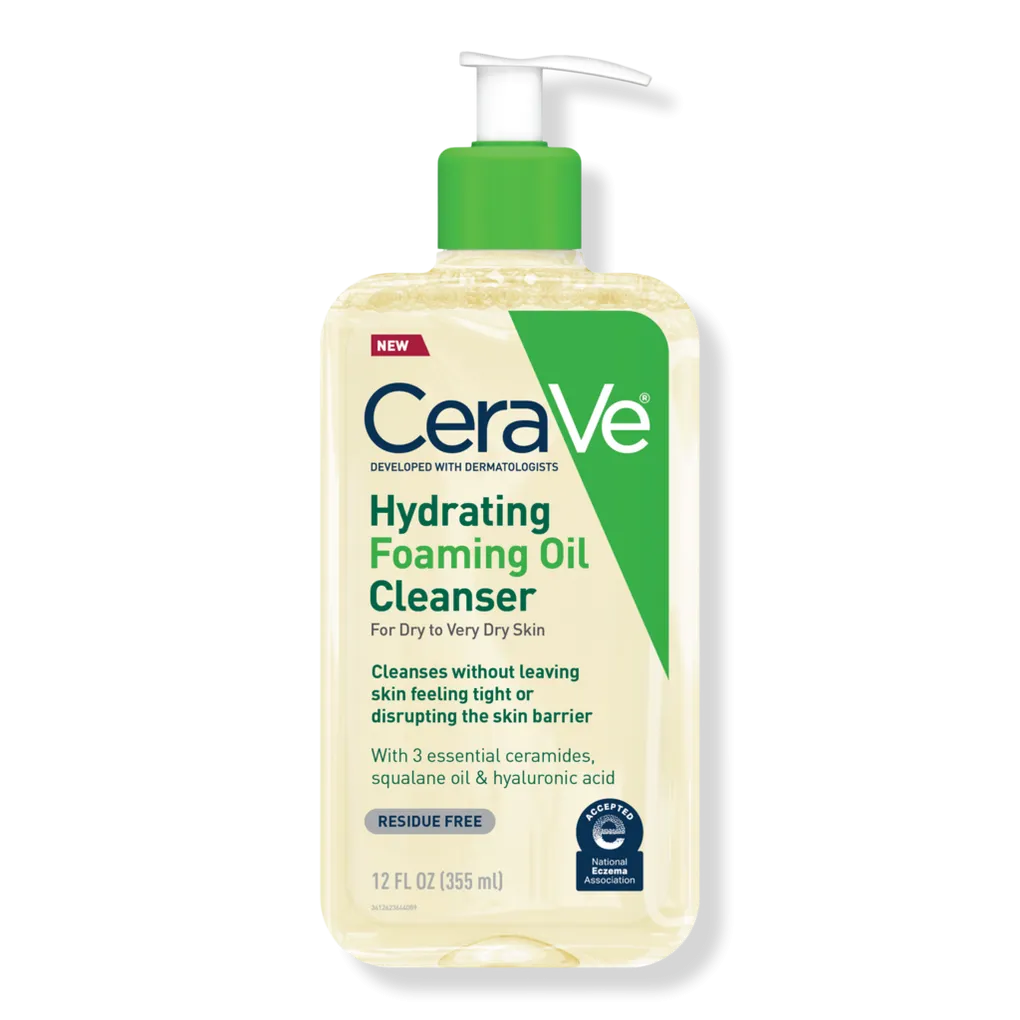 CERAVE hydrating foaming oil cleanser for dry to very dry skin ￼￼