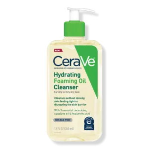 CERAVE hydrating foaming oil cleanser for dry to very dry skin ￼￼