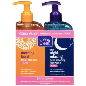 Clean & Clear Value Pack Day & Night Face Wash, Oil-Free & Hypoallergenic