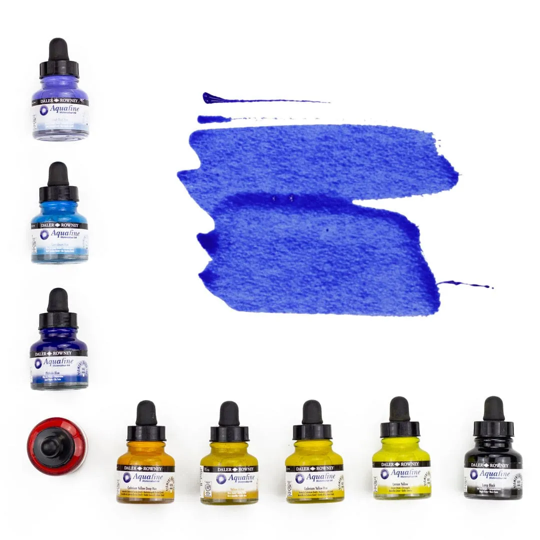 Daler Rowney Aquafine Watercolor Ink 29.5ml Set of 6