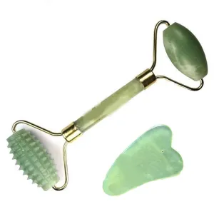 Double Heads Jade Stone Face Lift Facial Massage Roller