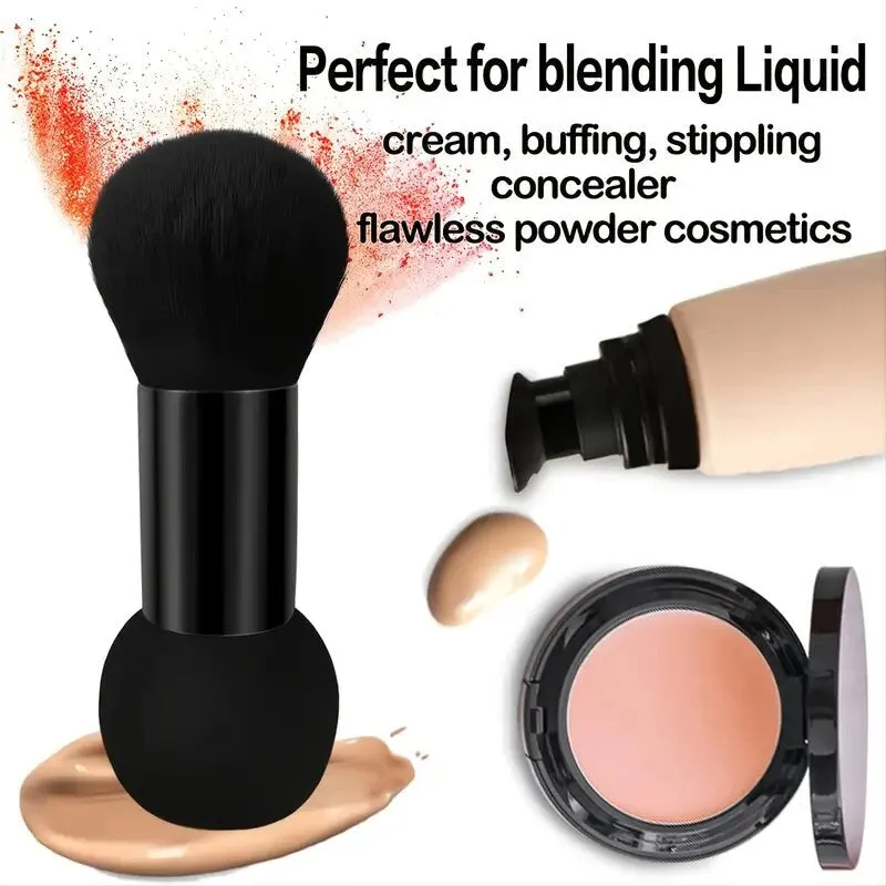 Dual-ended Makeup Brushes Foundation Blending Makeup Sponge Power Kabuki Brush For Blending | Blush Bronzer