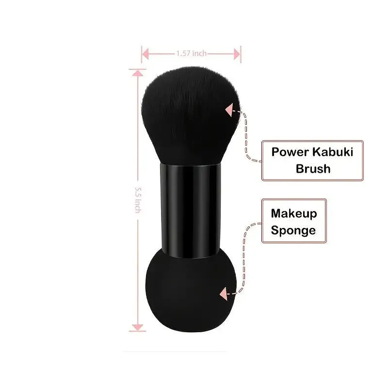 Dual-ended Makeup Brushes Foundation Blending Makeup Sponge Power Kabuki Brush For Blending | Blush Bronzer