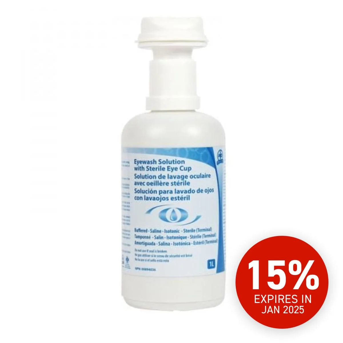 Eyewash Solution with Sterile Eye Cup (1L)