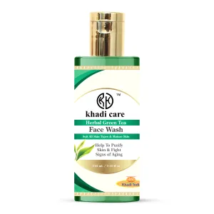 Khadi Care Herbal Green Tea Face Wash  - Pack of 2 - Each 210 ml