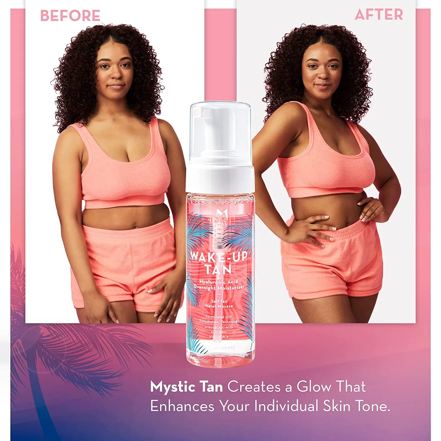 Mystic Tan Wake-Up Tan Hyaluronic Acid Overnight Moisturizer – Self-Tan Water Mousse