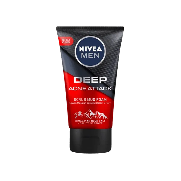 Nivea Men Deep Acne Attack Scrub Mud Foam 100ml