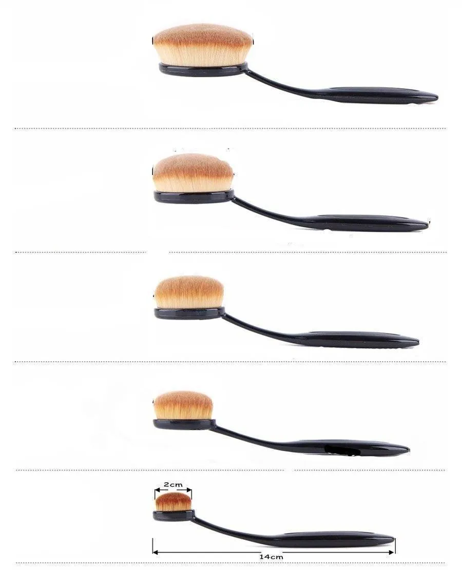 Oval Makeup Brush Professional 10Pcs Rose Gold