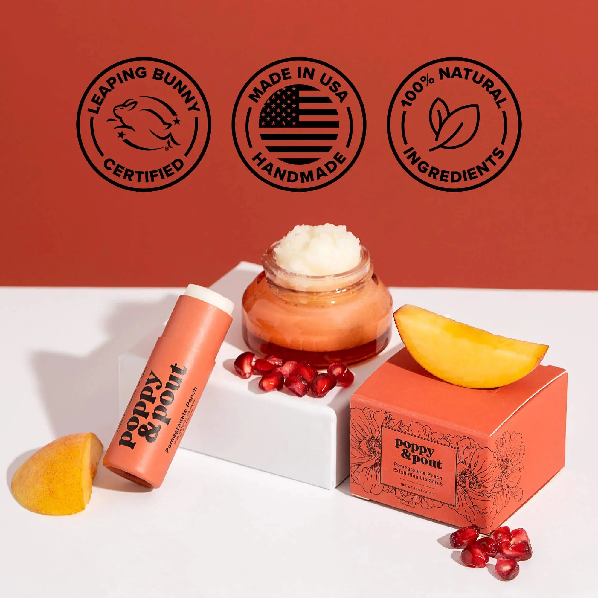 Poppy & Pout Lip Lip Care Duo Gift Set, Pomegranate Peach