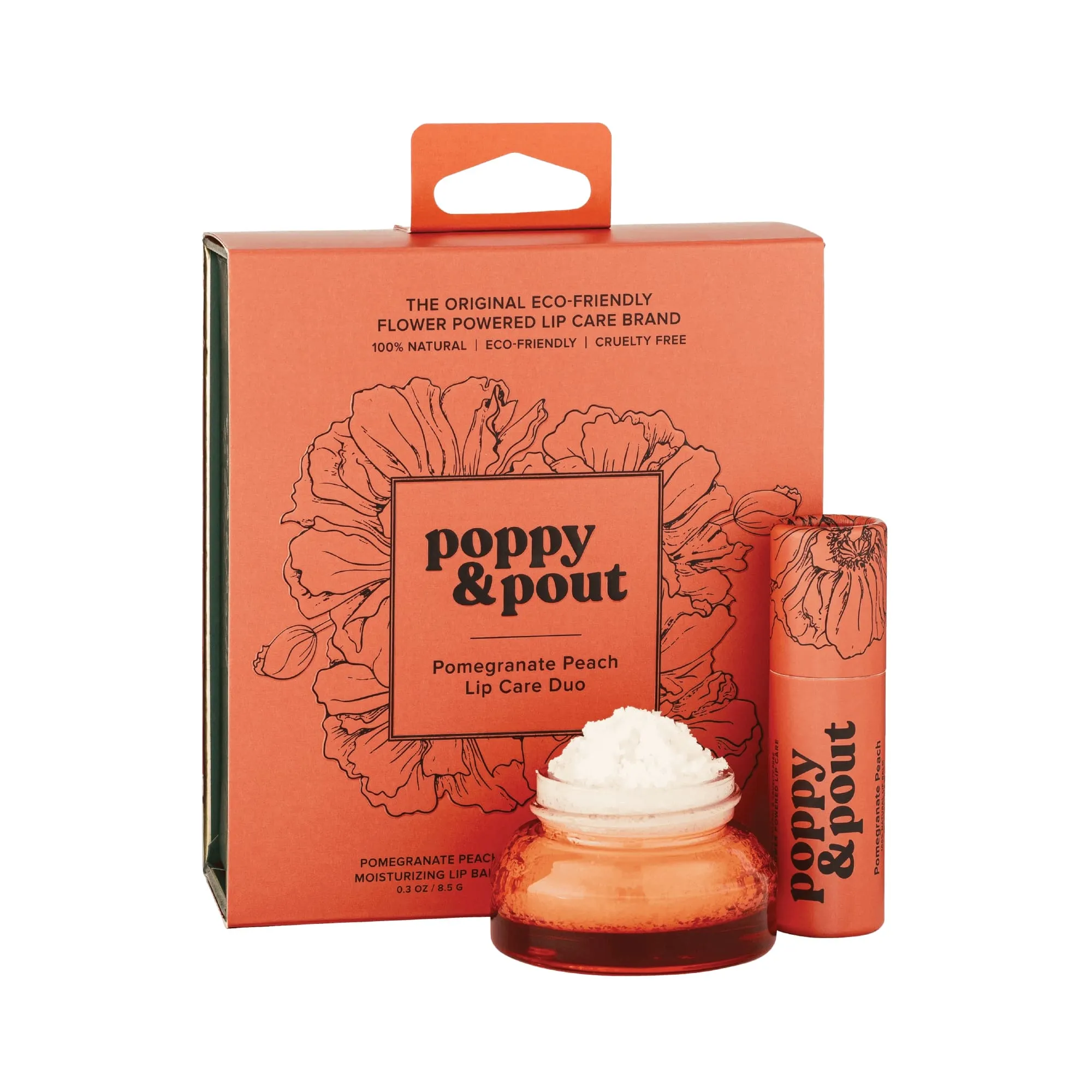 Poppy & Pout Lip Lip Care Duo Gift Set, Pomegranate Peach