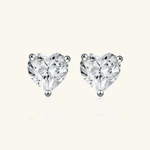 Premium Moissanite Romantic Heart Stud Earrings